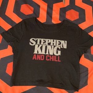 Stephen king and chill crop top size small/medium